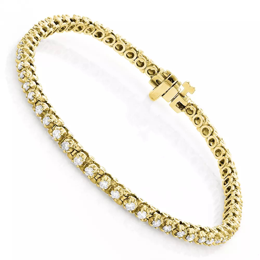 1.75 carat 14K Yellow Gold Round Diamond Tennis Bracelet for Women G/VS