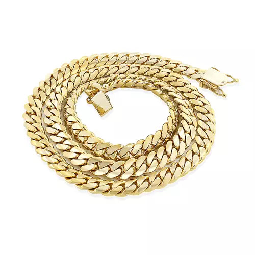 14K Yellow Gold Miami Cuban Link Curb Chain for Men 4mm 22-40in