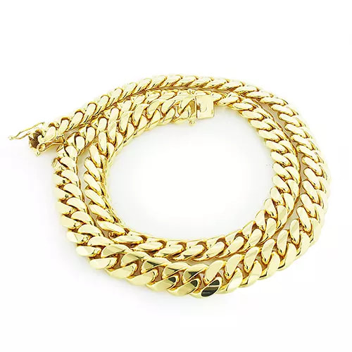 Men's Solid 14K Yellow Gold Miami Cuban Link Colossal Chain 14.5mm 22-40in